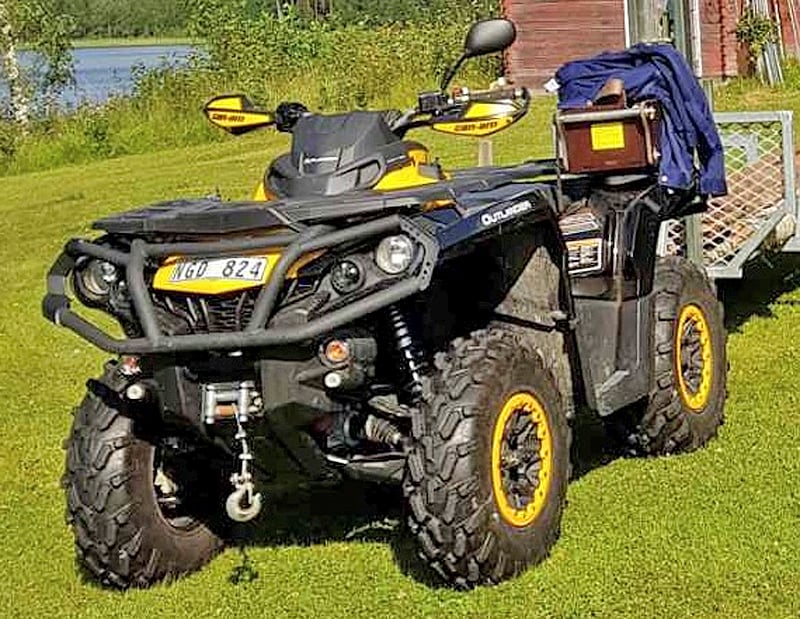Gul Can Am Outlander 1000 XTP stulen I Hjulsjö öster om Hällefors