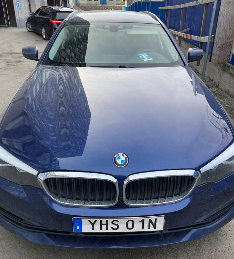 Blå metallic BMW 520D Xdrive Touring stulen i Stocksund norr om Stockholm