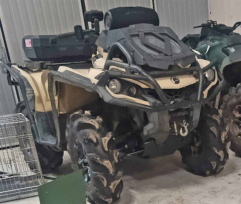 Fyrhjuling Can Am Outlander 650 XMR stulen norr om Njallejaur nordost om Arvidsjaur